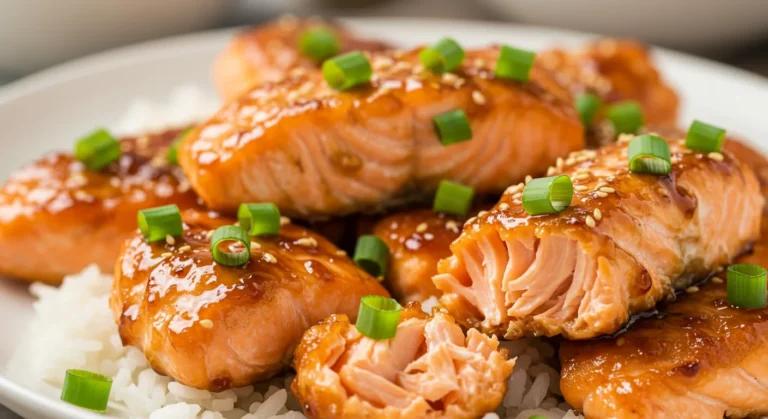 Crispy Honey Garlic Salmon bites