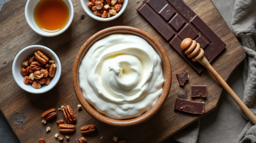 Greek y yogurt dessert ingredients